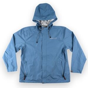 Husqvarna Jacket Mens XL Blue Blasa Windbreaker‎ Hooded Lightweight Rain Coat
